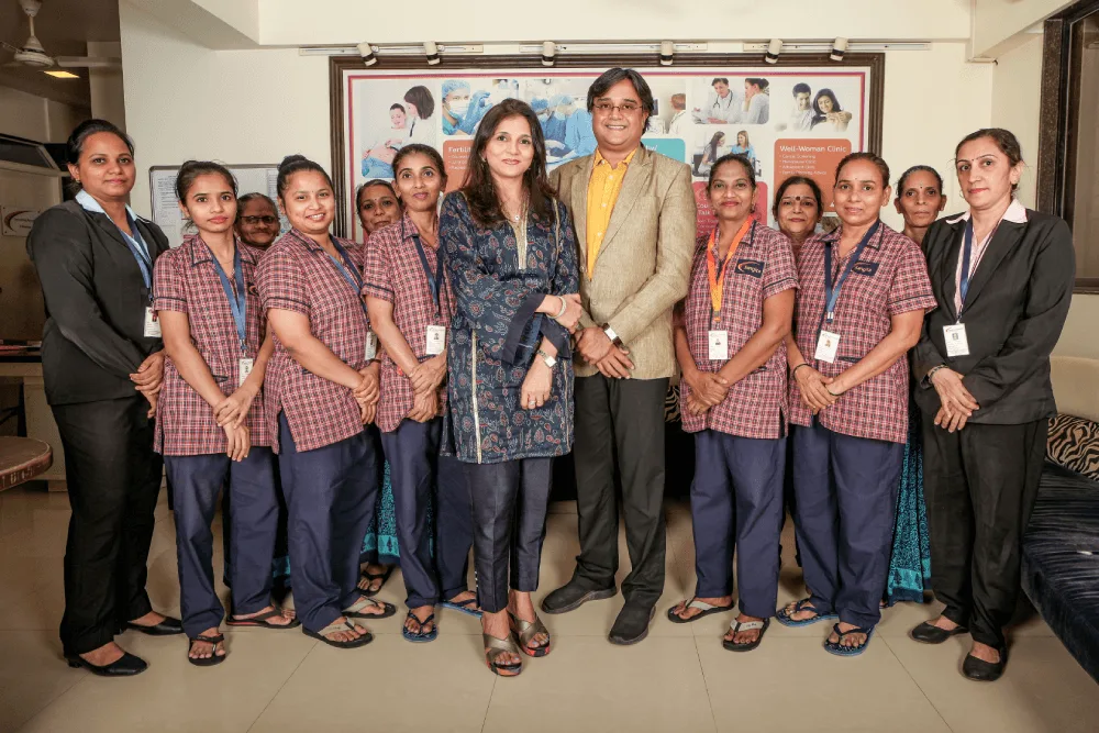 Dr. Priti Vyas, Dr. Samir Vyas and the Sangita Hospital team